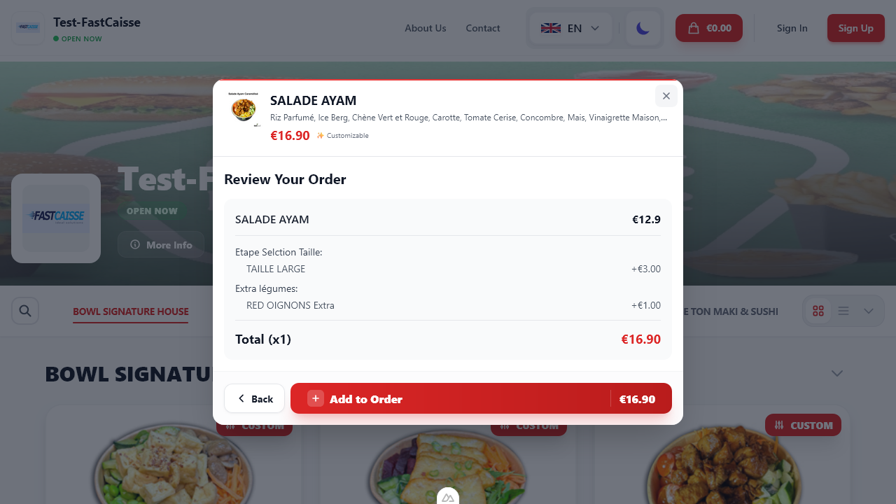 Menu numérique